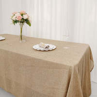 Nappe rectangulaire en polyester effet toile de jute 60x102 pour mariage, banquet, hôtel, événement, usage intensif, vente en gros
