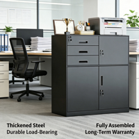 Meuble de rangement de bureau moderne en acier avec serrure, tiroirs multicouches, organiseur de fichiers sécurisé, design bas, origine Chine