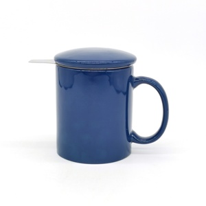 Commercio all'ingrosso Nordic ceramica colore smaltato 11oz tazza <span class=keywords><strong>da</strong></span> tè con filtro in acciaio inox tazza con il filtro del tè e la copertura - Product Image 1