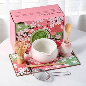 ชุดน้ำชาเซรามิก ถ้วยมัทฉะรูปดอกไม้ลายนูนสุดสร้างสรรค์ - Product Image 2