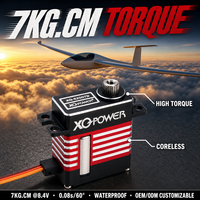 Servomoteur entièrement métallique XQ-POWER XQ-S2007D 7KG Mini Servo numérique sans noyau étanche haute vitesse pour vente en gros 6V-8.4V RC Glider