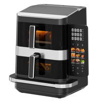 Freidora de Aire Anbolife 17L, Triple Cesta 4L+4L+9L, 3 Zonas, Pantalla Táctil Digital, 12 Programas, 60-200C, 0-60min, Gran Capacidad, Sin Aceite, OEM