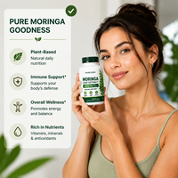 Capsules de feuilles de Moringa végétaliennes de qualité alimentaire en gros (ODM/OEM) – Complément alimentaire quotidien en vrac pour adultes