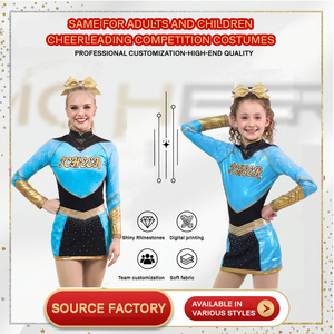 Servicio OEM y ODM, Uniforme <span class=keywords><strong>de</strong></span> Animadoras Personalizado con Mangas <span class=keywords><strong>de</strong></span> Malla Sublimadas, Alta Elasticidad, para Campeonato - Product Image 1