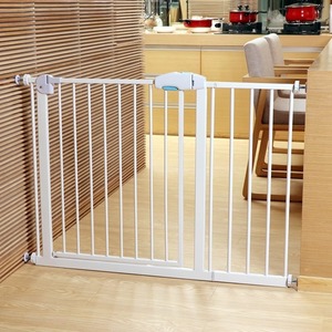 Barrière de sécurité pour animaux de compagnie en acier avec porte - Clôture de protection intérieure pour enclos d'animaux - Product Image 1