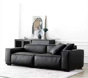 Juego de sofás de lujo para sala de estar <span class=keywords><strong>Barcelona</strong></span> King y Queen sofá de piso perezoso modular cuero seccional 3 en 1 muebles de sofá - Product Image 3