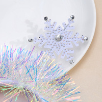 Bandeau en plastique à paillettes flocon de neige, créatif, mignon, brillant, fait à la main, accessoires de cheveux pour fête de Noël pour enfants
