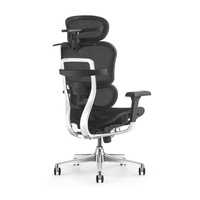 Chaise de bureau ergonomique moderne avec hauteur réglable - Cadre en alliage d'aluminium - Accoudoirs à liaison 5D - Appuie-tête multifonctionnel réglable