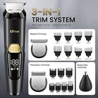 Kit de tondeuse à barbe UFREE 3 en 1, 8000 tr/min, kit de toilettage quotidien pour hommes, multi-tondeuse et tête interchangeable facile, tondeuse à poils de nez