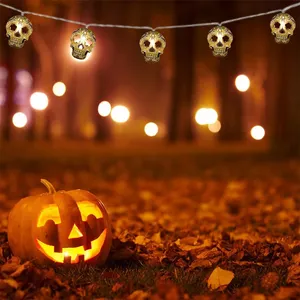 2024 China Battery Operated Mini <b>Lights</b> 3m 1.5m 10 <b>LED</b> Plastic Smile Pumpkin String Halloween Hanging Decorations - Product Image 3