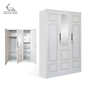Miroirs coulissants en métal pour chambre à coucher moderne, 3 pièces, grande armoire <span class=keywords><strong>de</strong></span> rangement sur mesure - Product Image 1
