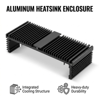 Boîtier d'amplificateur de puissance en aluminium 6063 sur mesure avec dissipateur thermique intégré, conception de refroidissement intégrée, boîtier audio professionnel usiné OEM