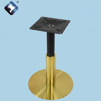 Sur mesure : Pieds de table en métal thermolaqués noir mat, base plaquée laiton poli, support de meuble en tôle estampée