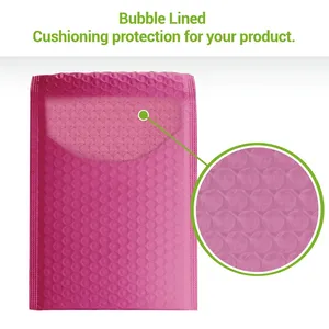 WiiGreen-Sac postal à bulles en polyéthylène rose léger de 2.0mm d'épaisseur, auto-adhésif, étanche et indéchirable, pour supermarché - Product Image 2