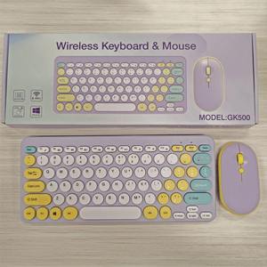 Ergonomic Retro Round Keycap Office 2.4ghz <b>Wireless</b> Keyboard Mouse Combo Stylish Mouse Maus Keyboard Mouse Set - Product Image 6
