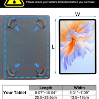 Funda con Teclado Táctil Universal de Cuero para Tablet, Teclado Inalámbrico Retroiluminado para Tablets Android/iOS/Windows de 9-11 Pulgadas