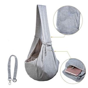 Sac de transport réversible mains libres pour petits chiens, chats et animaux de compagnie avec poche, certifié BSCI, idéal pour les voyages en extérieur - Product Image 2