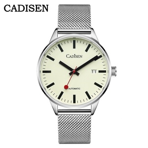 CADISEN <b>Automatic</b> Watch Men Luminous Stainless Steel Self-Wind Wristwatch NH35A Sapphire Waterproof Mesh Belt Mechanical Watch - Product Image 1
