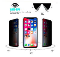 Protection d'écran anti-espion en verre trempé à confidentialité totale pour iPhone 6s 7 8 X XS Max XR 11 11 Pro 12 13 14 15 16 17 7 Pro Max