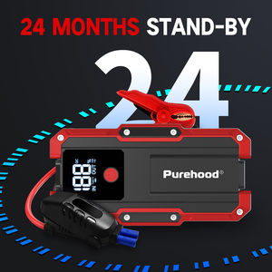 Arrancador de Baterías Portátil Purehood Q2 27000mAh, 4000A Pico, Edición Roja, Abrazaderas Inteligentes, Carga Rápida Tipo-C para Autos y Camionetas de Gasolina y Diésel - Product Image 3