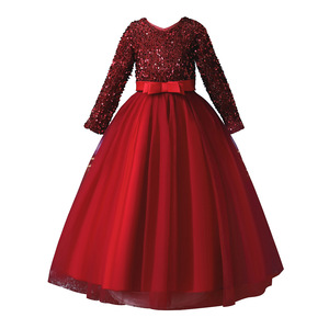 Girls Red Christmas Dress Tulle Ball Gown Sweetheart Neckline Holiday Princess Outfit Fall 2025 - Product Image 4