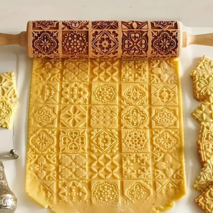 Деревянная скалка для выпечки печенья на Рождество, с тиснением и гравировкой, для домашней кухни - Product Image 2