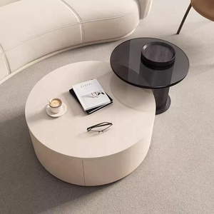 Ensemble de <span class=keywords><strong>table</strong></span> basse ronde de taille simple italienne <span class=keywords><strong>table</strong></span> basse de comptoir <span class=keywords><strong>en</strong></span> <span class=keywords><strong>verre</strong></span> trempé peinture légère - Product Image 5