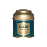 Boîte à thé ronde en métal personnalisée en usine, double couvercle, hermétique, qualité alimentaire, pour café en poudre, épices, thé