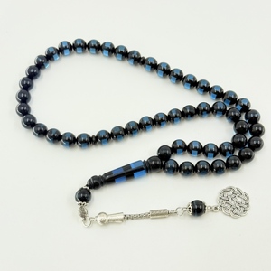 Cuentas de Oración Musulmanas de Resina Negra de 10mm, 51 Piezas, Pulsera Tasbih, Rosario Islámico Imam Sobha Kir - Product Image 1