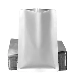 Sıcak satış 100 mikron üç tarafı mühürlü düz düz alüminyum folyo lamine vakum ambalaj Mylar kılıf çanta