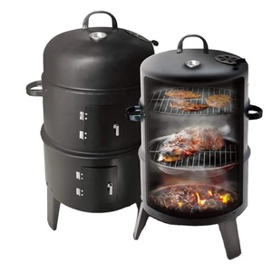 Barbacoa de carbón para exteriores 3 en 1 de alta resistencia sin humo para jardín, ahumador vertical tipo barril - Product Image 1