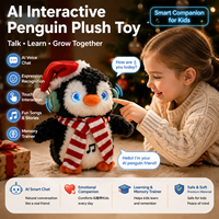 KI-Plüschtier Pinguin, Sprechendes Interaktives KI-gesteuertes Lernspielzeug, Pädagogischer KI-Begleiter, Weihnachtsgeschenk, Individuell Anpassbar
