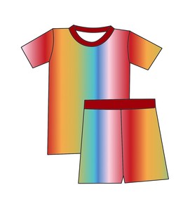 Qingli OEM Fábrica Personalizada SIN Tarifas Conjunto de Shorts de Verano para Niñas con Estampado Colorido de Bambú Transpirable <span class=keywords><strong>y</strong></span> Cintura Elástica - Product Image 2