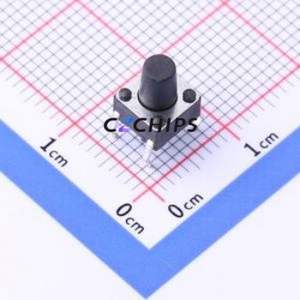 YTS-D001-180 Tactile Switch Through hole Component (THT) Switch Single Pole Single Throw Round Button 1.6N Through Hole - Product Image 1