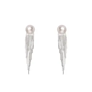 Großhandel neues Design unregelmäßige Blume Perle Ohrringe Dame delikate koreanische Mode schicke Legierung Metall Tropfen Dinkel-Ohrringe