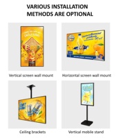 Écran publicitaire LCD ultra-fin haute définition de 85 pouces, système de contrôle à distance à écran partagé personnalisé, affichage mural, texte OEM