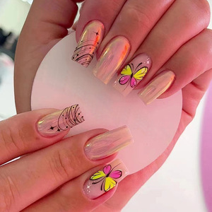 Nuevas <span class=keywords><strong>Uñas</strong></span> Postizas Delicadas al por Mayor, <span class=keywords><strong>Uñas</strong></span> Francesas a Presión, <span class=keywords><strong>Hermosas</strong></span> <span class=keywords><strong>Uñas</strong></span> Artificiales con Pegamento - Product Image 5