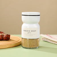 Pot à épices en verre miniature de 135 ml, de qualité alimentaire, en forme d'entonnoir, pour poudre de poivre, poudre d'essence de poulet, poudre de piment