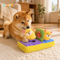 Jouet en peluche souple et grinçant pour chien, nouveau design sur le thème des jeux, motif taupin mignon, fabriqué par Famipet