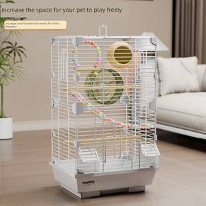 Gabbia Ecologica per Petauri dello Zucchero con Sacco per Miele Vassoio in Ferro e Plastica Ampio Spazio Facile da Pulire Villa per Famiglie di Scoiattoli - Product Image 3