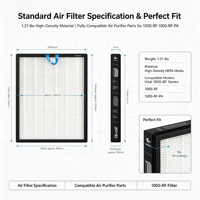 Filter Pembersih Udara HEPA H13 Pengganti LRF-V102-YUS dengan Karbon Aktif, Kompatibel dengan Vital 100S, Vital 100S-P, 100S-RF-PA, 100S-RF-TX