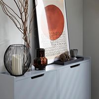 Armoire à chaussures à 4 tiroirs en panneaux de particules Armoire de rangement d'entrée moderne ultra-mince Armoire de présentation de couloir extensible