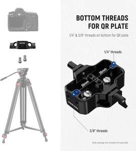 NEEWER Plaque de base pour appareil photo avec pince pour rail à double tige, plaque de base LWS de 15mm pour cage d'appareil photo Trépied Épaule Rig avec 1/4 "& <span class=keywords><strong>3</strong></span>/8" - Product Image 4