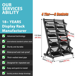 ชั้นวางผักและผลไม้ในซูเปอร์มาร์เก็ต ชั้นวางขนม/ของขบเคี้ยว/ขนมขบเคี้ยวแบบแผ่น ชั้นวางสินค้าในร้านสะดวกซื้อพร้อมตะกร้า - Product Image 5
