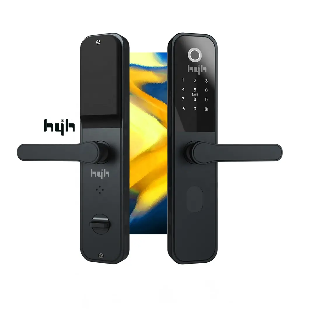 Finger Print Biometric Password Smart Wooden Main Door Lock Fingerprint Smart Home Door Lock Card For Front Door