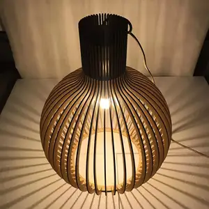 Yaratıcı ahşap sanat kuş kafesi aydınlatma çay evi tencere restoran lamba Modern avizeler ve kolye işıkları