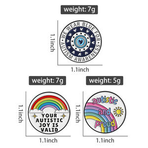 Autist und stolz Emaille-Anstecknadeln Autismus-Bewusstsein Wir tragen Blau Deine autistische Freude ist gültig Brosche Großhandel - Product Image 6