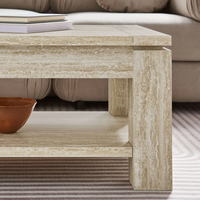MEUBLES JIAMEIJIA |   Table basse carrée avec étagère de rangement ouverte