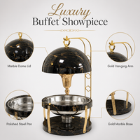 Réchaud de buffet en acier inoxydable avec couvercle suspendu et brûleur à alcool, pour réchauffer les aliments lors de fêtes et événements, vente en gros