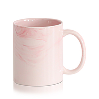 Tasse en céramique à sublimation personnalisée, tasses en céramique de 11oz en marbre à transfert de chaleur, tasses noires/roses/bleues pour la maison ou le bureau